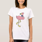 T-shirt Flamant rose en tant que Gentleman avec Cravate (Devant)
