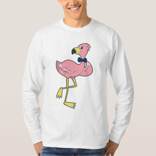 T-shirt Flamant rose en tant que Gentleman avec Cravate