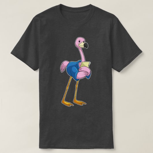 T-shirt Flamant rose en tant que secrétaire avec Bloc-note (Design devant)