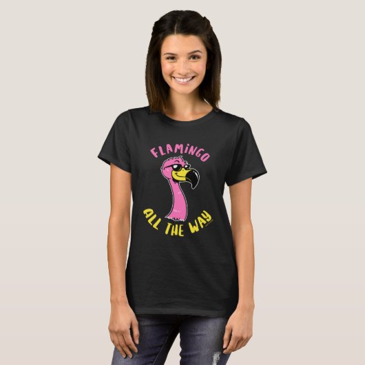 T-shirt Flamant rose En Tout (Devant entier)
