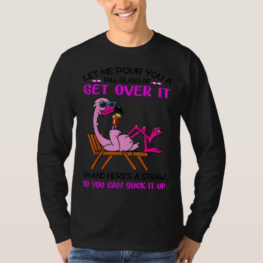 T-shirt Flamant rose Et Vin (Devant)