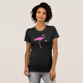 T-shirt Flamant rose Faux Parties scintillant roses Flaman (Devant entier)