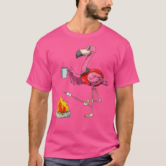 T-shirt Flamant rose Femmes Camping Flamant rose Camping C (Devant)