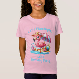 T-shirt Flamant Rose Fille d'Anniversaire | Faison