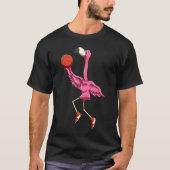 T-shirt Flamant rose Flamant rose De Basket-Ball Jeu De Ba (Devant)