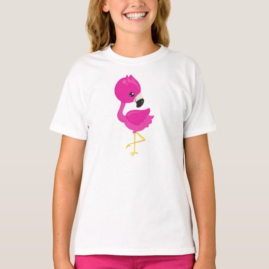 T-shirt Flamant rose, Flamant rose rose, Flamant rose bébé (Devant)