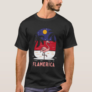 T-shirt Flamant rose Flamerica de la fierté américaine