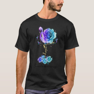T-shirt Flamant rose Fleur Hope Suicide violet et carbone