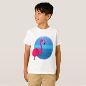 T-shirt Flamant rose frais de plage (Devant entier)