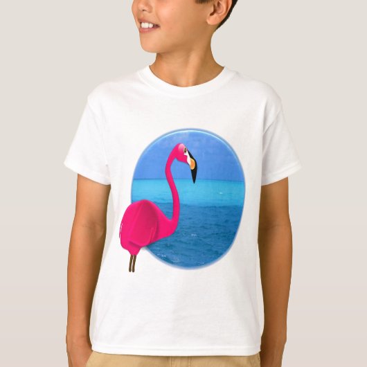 T-shirt Flamant rose frais de plage (Devant)