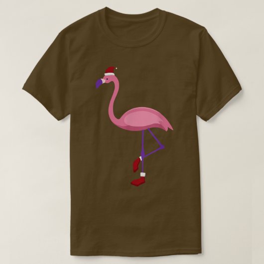 T-shirt Flamant rose Funny Santa Hat Père Noël Bottes Flam (Design devant)