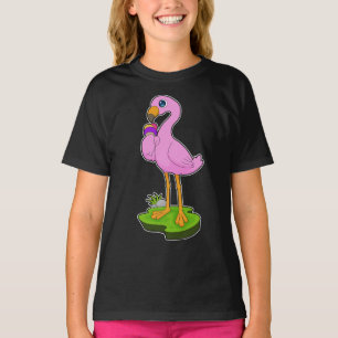 T-shirt Flamant rose gaufre glace