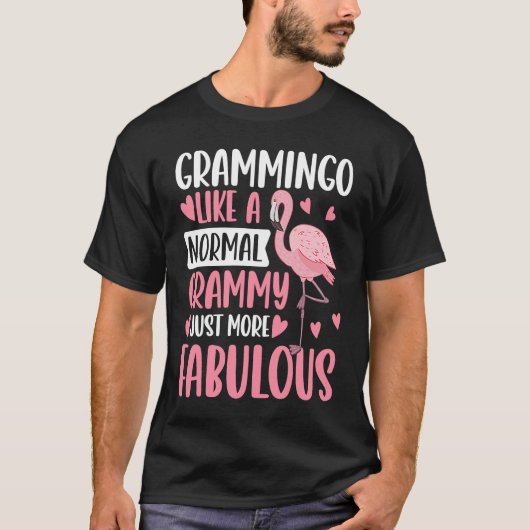 T-shirt Flamant rose Grammingo comme une grand-mère normal (Devant)