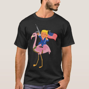 T-shirt Flamant rose Gun Merica 2020 Election Maga Républi