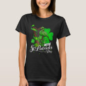 T-shirt Flamant rose irlandais Vert migre St Patrick Shamr (Devant)