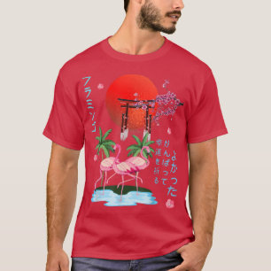 T-shirt Flamant rose japonais Anime Otaku Lover Coco & Sak