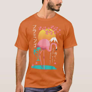 T-shirt Flamant rose Japonais Sakura Cherry Blossom Japon 