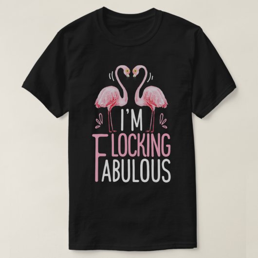 T-shirt Flamant rose Je Flocage Fabuleux Amour d'Oiseau Ro (Design devant)