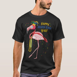 T-shirt Flamant rose Jester Casquette Mardi Gras Mardi Gra