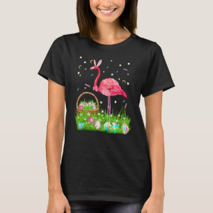 T-shirt Flamant rose Jour Pâques Lapin Costume Oreille Ave