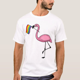 T-shirt Flamant rose LGBT Drapeau Art Cool Gay Rights Supp