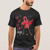 T-shirt Flamant rose lumières de Noël Funny Noël Santa Hat (Devant)