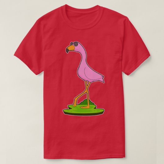 T-shirt Flamant rose Lunettes de soleil 1 (Design devant)