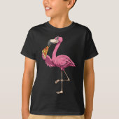 T-shirt Flamant rose Manger Pizza Flamant rose Amateurs Pi (Devant)