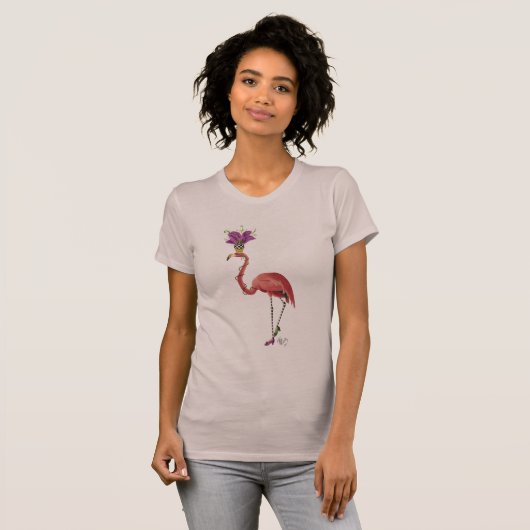 T-shirt Flamant rose Mardi Gras Complet (Devant entier)