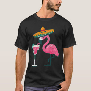 T-shirt Flamant rose Mexicain Sombrero Cinco De Mayo Fiest
