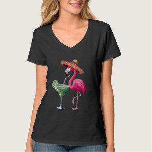 T-shirt Flamant rose mexicain Sombrero Fiesta Party Margar