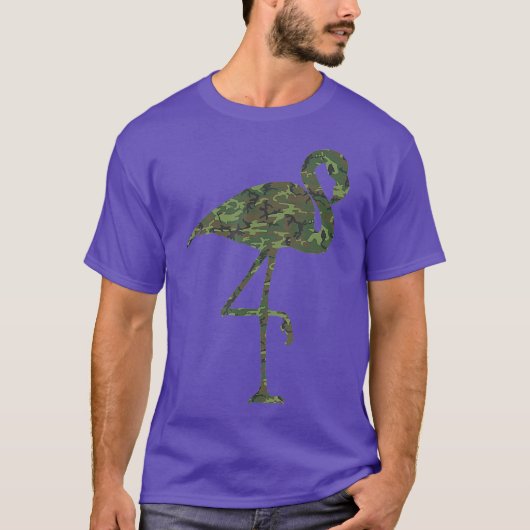 T-shirt Flamant rose militaire Camo Imprimer US Bird Anima (Devant)