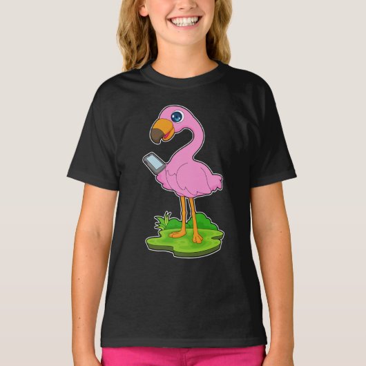 T-shirt Flamant rose mobile (Devant)