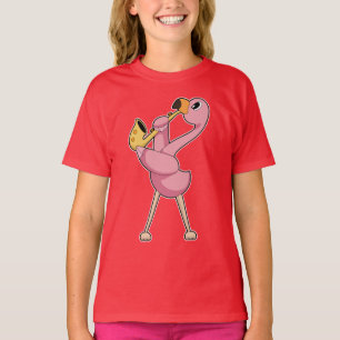 T-shirt Flamant rose musicien saxophone
