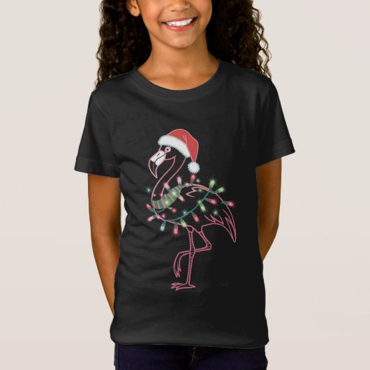 T-Shirt Flamant rose Noël (Devant)
