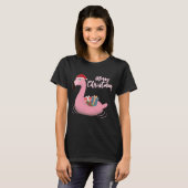 T-shirt Flamant rose Noël (Devant entier)