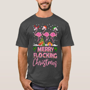 T-shirt Flamant rose Noel Casquettes Danse Sur Neige Joyeu