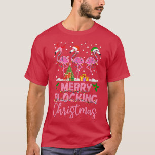 T-shirt Flamant rose Noel Casquettes Danse Sur Neige Joyeu