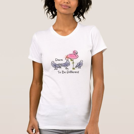 T-shirt Flamant rose "Oser être différent" (Devant)