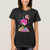 T-shirt Flamant rose Pâques mignon Oeufs lapins Fleur Prin (Devant)