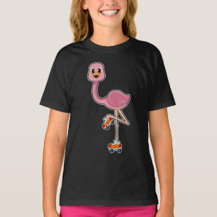 T-shirt Flamant rose Patinage en ligne Patins à rouleaux