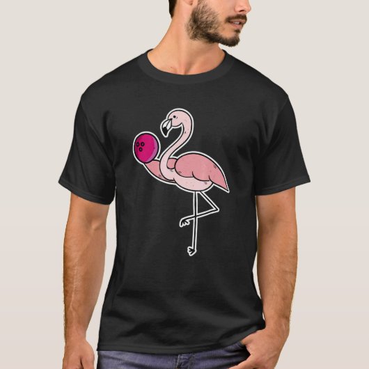 T-shirt Flamant rose Pink Bowling Ball Bowl (Devant)