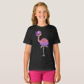 T-shirt Flamant rose plongée plongée avec tuba plongée (Devant entier)