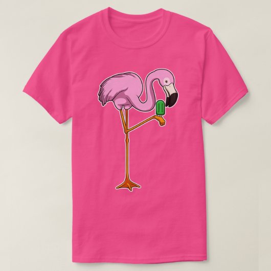 T-shirt Flamant rose Popsicle (Design devant)