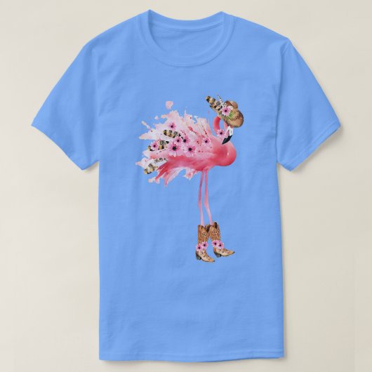 T-shirt Flamant rose pour femme Boho Western Imprimer VNec (Design devant)