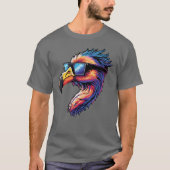 T-shirt Flamant rose rétro avec lunettes de soleil Vibes d (Devant)