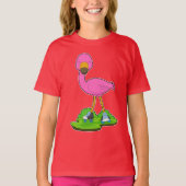 T-shirt Flamant rose Roller patinage Roller patins Roller  (Devant)