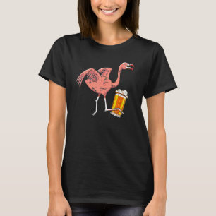 T-shirt Flamant rose rose Bière alcoolique Boire Wading Bi