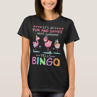 T-shirt Flamant rose rose Bingo Funny Cadeau Art
