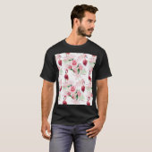 T-shirt Flamant rose rose : Élégance Motif sans couture (Devant entier)